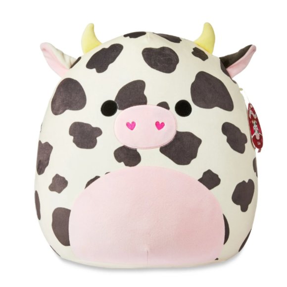 NWT 16” Colin the Cow with Heart Nose Valentine Squishmallow - Picture 1 of 1